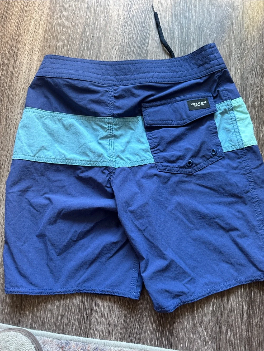 Volcom Boys Blue Swim Hybrids with Red and Light Blue Panels